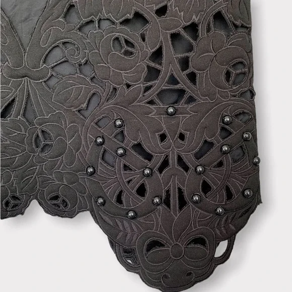 Manoush Jardin De Roses Beaded Top Black Size 6 - Picture 5 of 12